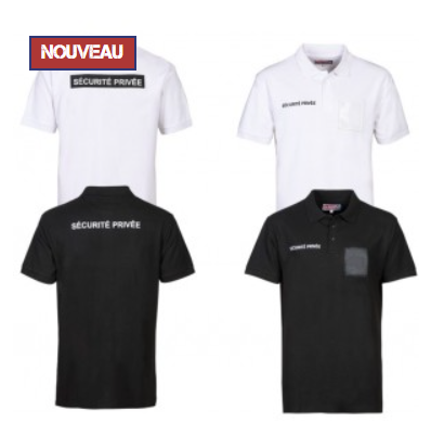 Polo coton sécurité grande fenêtre Noir ou Blanc (Cityguard)