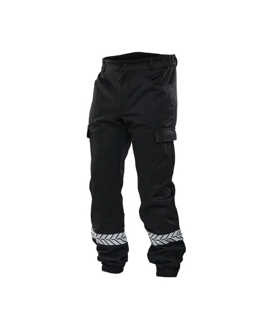 Pantalon Sécurité Privée noir avec bandes HV – GK SAFETEK®️