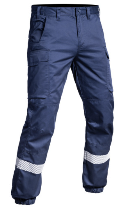 Pantalon SÉCU-ONE bas élastiqué HV-TAPE bleu marine (A10)