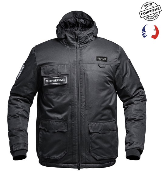 Blouson Hardshell SÉCU-ONE WF 150 flap Sécurité Privée noir A10