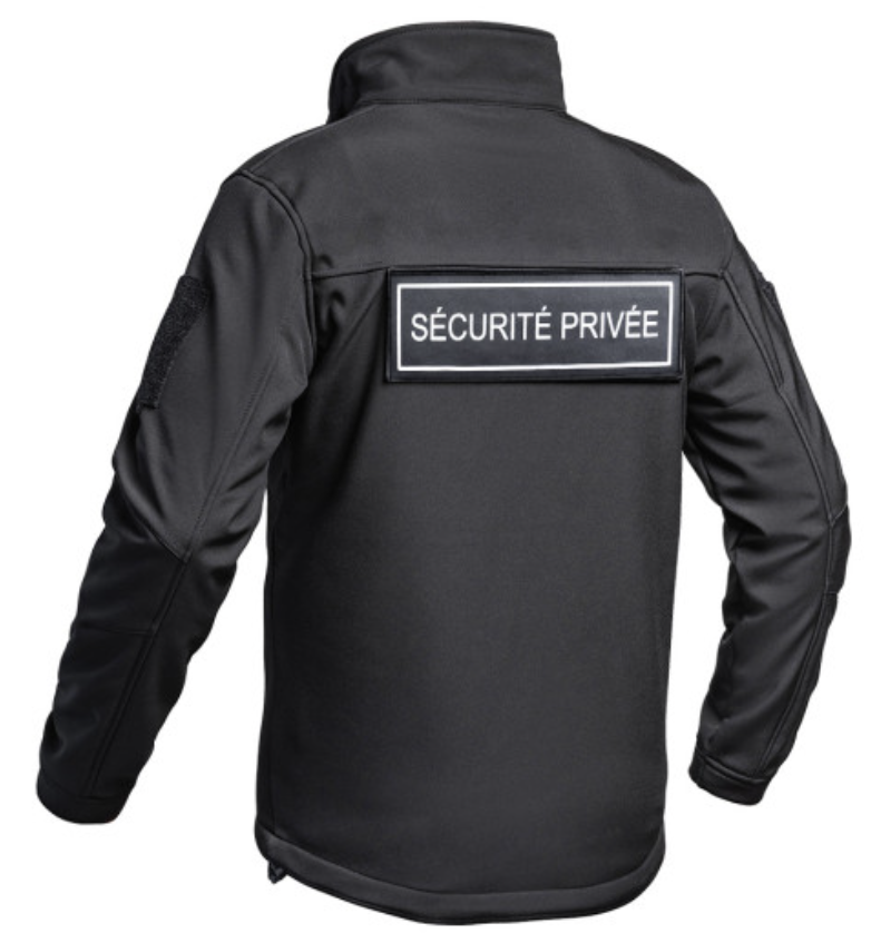 Veste Softshell SÉCU-ONE flap Sécurité Privée noir (A10)
