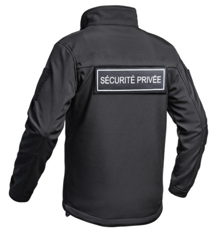 Veste Softshell SÉCU-ONE flap Sécurité Privée noir (A10)