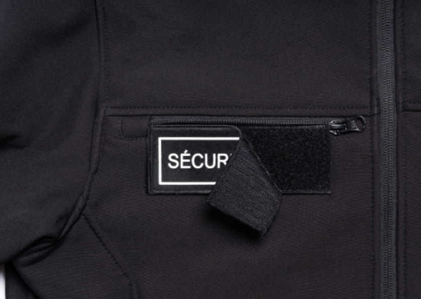 Veste Softshell SÉCU-ONE flap Sécurité Privée noir (A10)