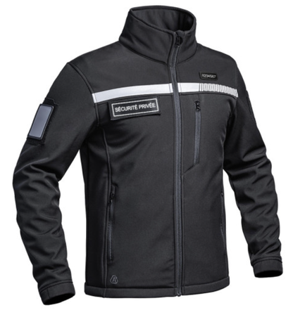 Veste Softshell SÉCU-ONE HV-TAPE Sécurité Privée noir A10