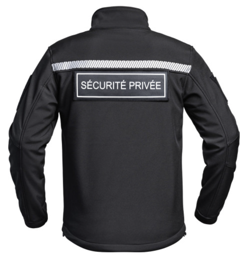 Veste Softshell SÉCU-ONE HV-TAPE Sécurité Privée noir A10