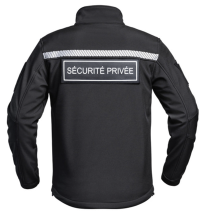 Veste Softshell SÉCU-ONE HV-TAPE Sécurité Privée noir A10