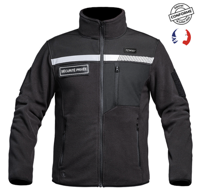 Veste Polaire SÉCU-ONE HV-TAPE Sécurité Privée noir (A10)