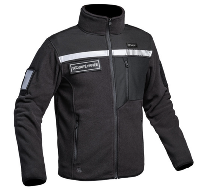 Veste Polaire SÉCU-ONE HV-TAPE Sécurité Privée noir (A10)