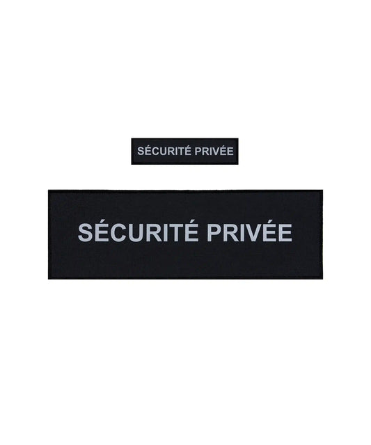 Flaps “SECURITE PRIVEE” Noir HV (poitrine et dos) 3x12cm+10x30cm