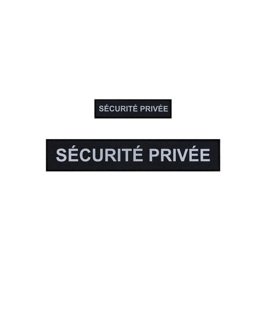 Flaps “SECURITE PRIVEE” Noir HV (poitrine et dos) 3x12cm + 5x27cm