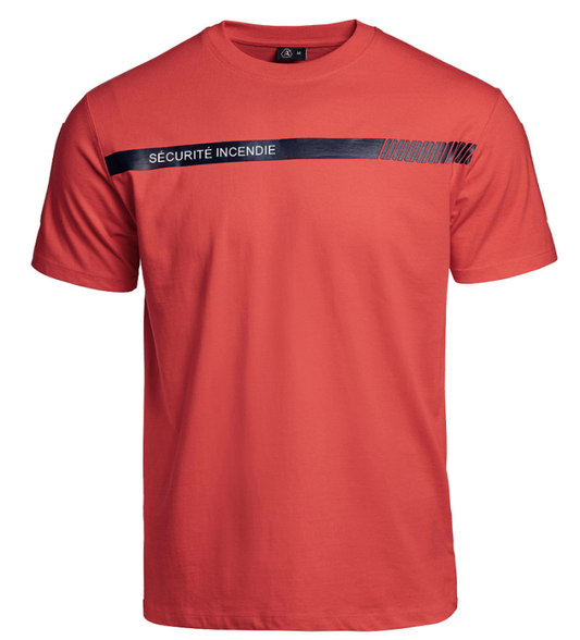 T-shirt SÉCU-ONE Sécurité Incendie rouge (A10)