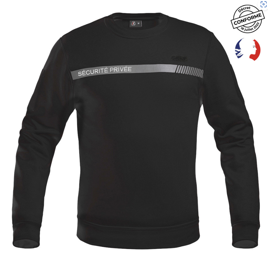 Sweat SÉCU-ONE Sécurité Privée noir (A10)
