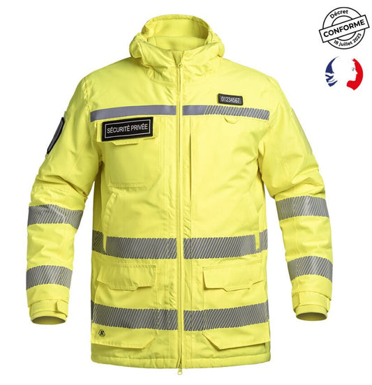 Parka Hardshell SÉCU-ONE WF 150 HV-TAPE Sécurité Privée jaune (A10)