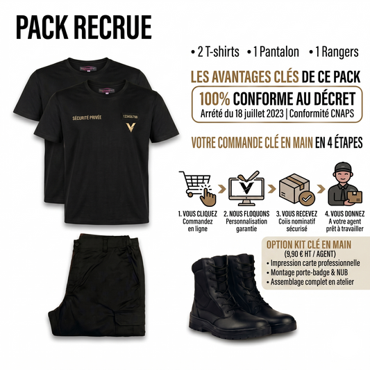 Pack Recrue (99,90 € HT) – Tenue Complète de Terrain avec Flocage Cœur Inclus !