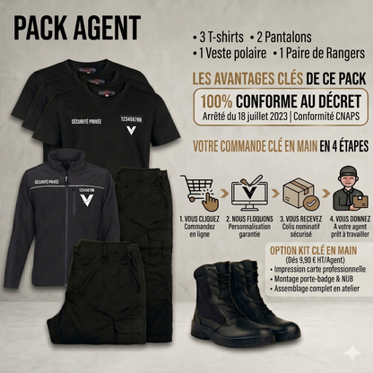 Pack AGENT (149,90 € HT) – Tenue Complète de Terrain avec Flocage Cœur Inclus !