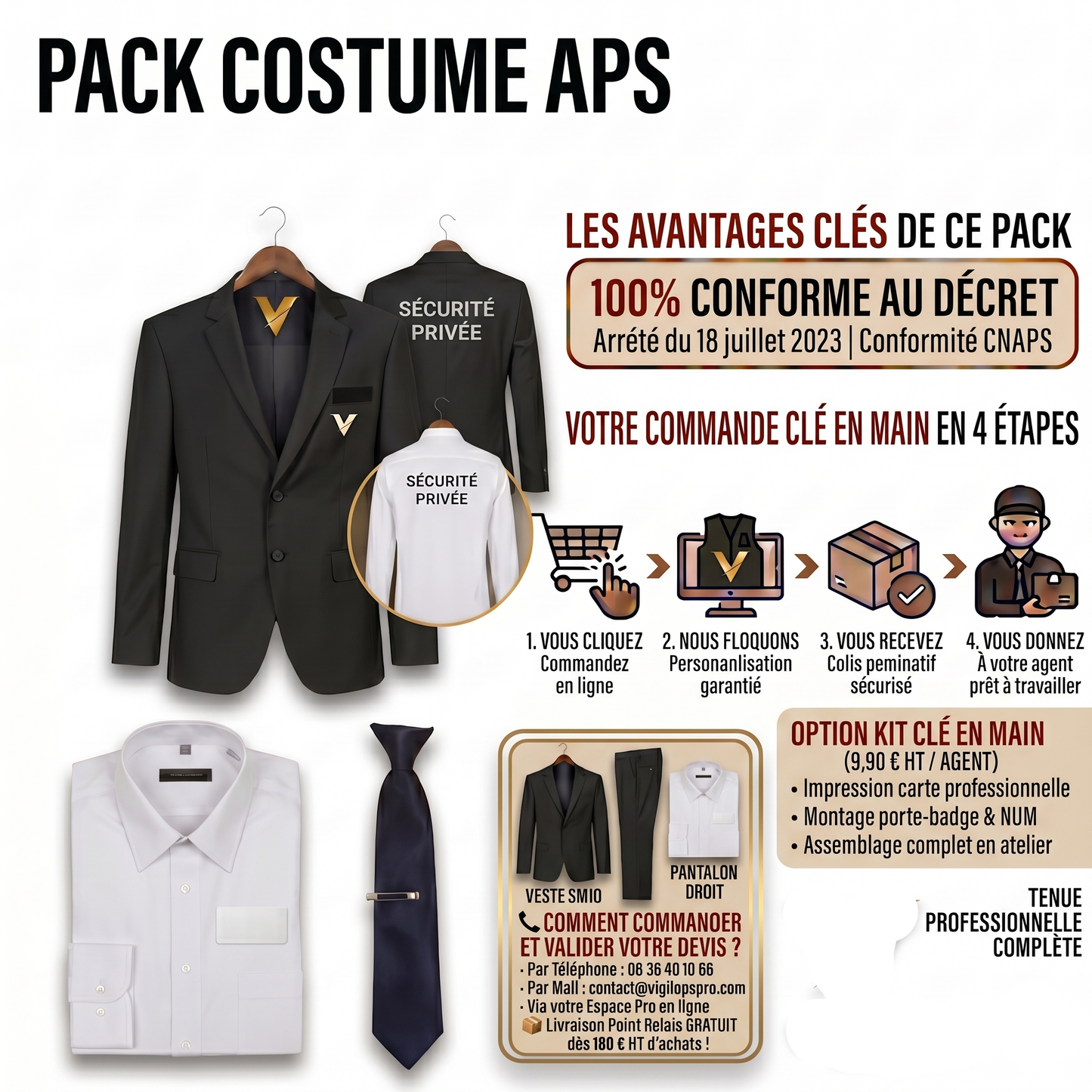 Pack Prestige  (149,90 € HT) – Tenue règlementaire avec Flocage Cœur Inclus !