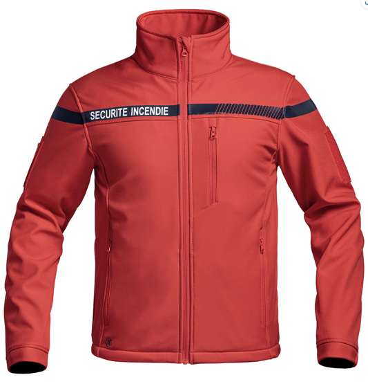 Veste softshell Sécu-One sécurité incendie rouge (A10)