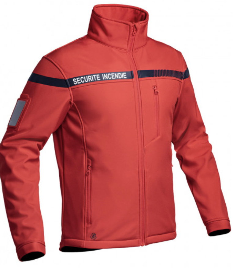 Veste softshell Sécu-One sécurité incendie rouge (A10)