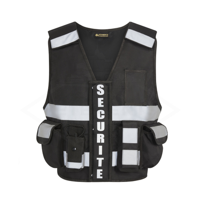 GILET THOR SECURITE PRIVEE avec pochette transparente rectangulaire Décret 180723