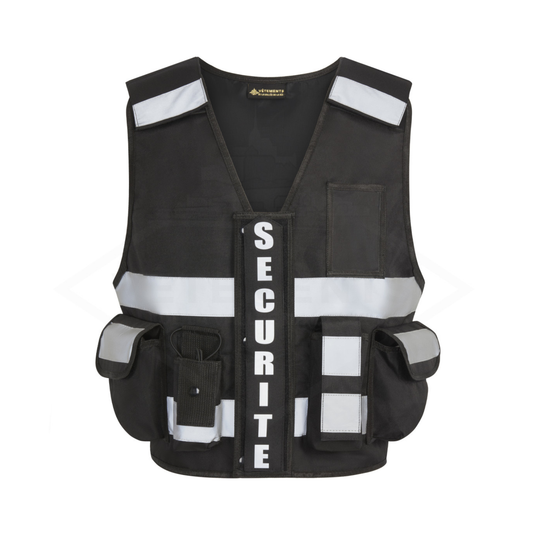 GILET THOR SECURITE PRIVEE avec pochette transparente rectangulaire Décret 180723
