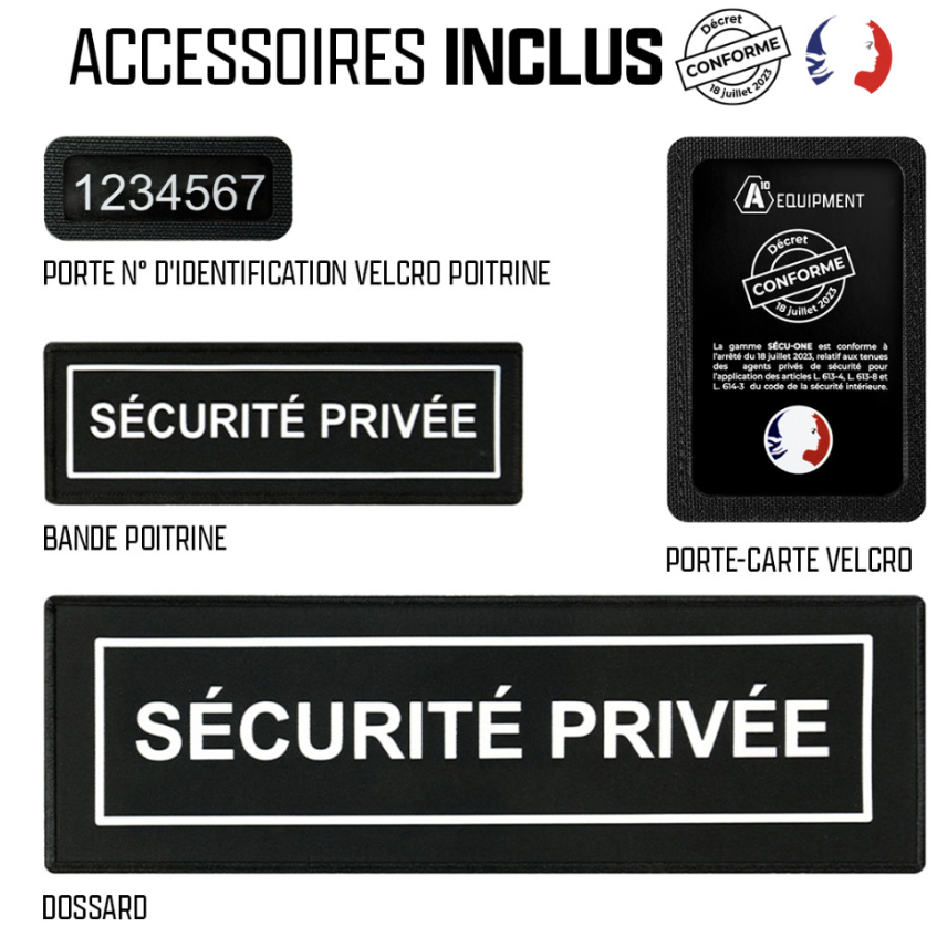Veste Softshell SÉCU-ONE flap Sécurité Privée noir (A10)