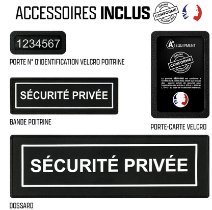 Veste Softshell SÉCU-ONE flap Sécurité Privée noir (A10)