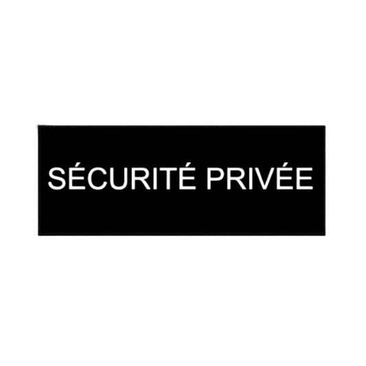 FLAP SUR VELCRO SECURITE PRIVEE NOIR 265MM/100MM (VVS)