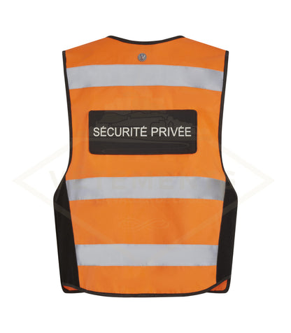 Lot de 10 GILET THOR HV SECURITE PRIVEE avec pochette transparente rectangulaire Décret 180723